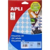 Samolep.etikety APLI kulat modr prmr 19mm pastelov 100 ks/A4