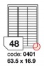 Samolep.etikety 63,5x16,9mm bl matn 48 ks/ A4